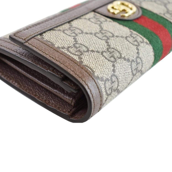 GUCCI Ophidia GG Continental Supreme Canvas Wallet Beige 523153