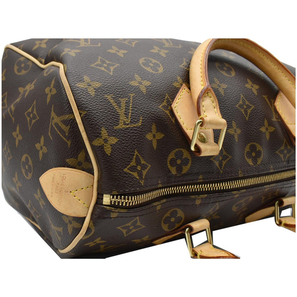 LOUIS VUITTON Speedy 30 Monogram Canvas Satchel Bag Brown