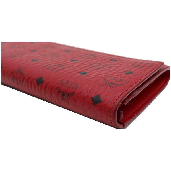 MCM Visetos Large Monogram Coated Canvas Wallet Red