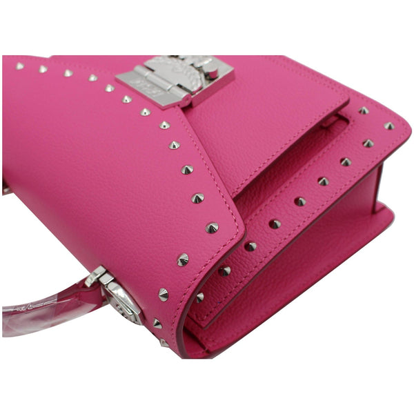 MCM Patricia Studded Leather Satchel Bag Pink