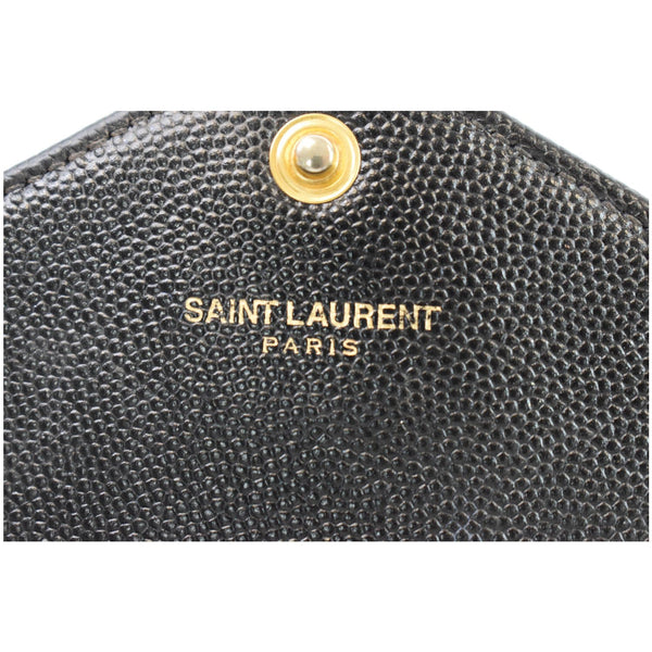 YVES SAINT LAURENT Envelope Monogram Leather Crossbody Chain Wallet Black
