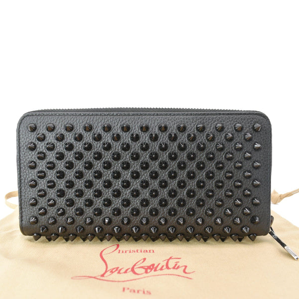 CHRISTIAN LOUBOUTIN Spike Panettone Leather Zippy Wallet Black - sold