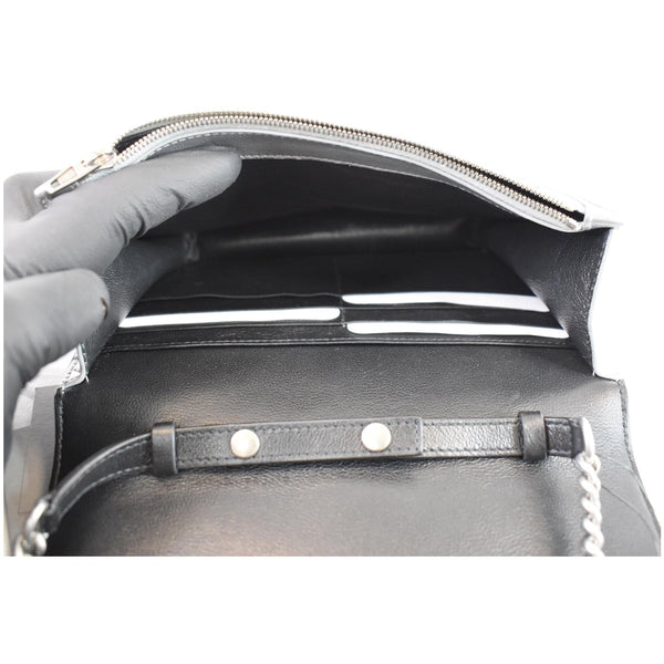 BALENCIAGA B Quilted Leather Wallet On Chain Crossbody Bag Silver - Last Call