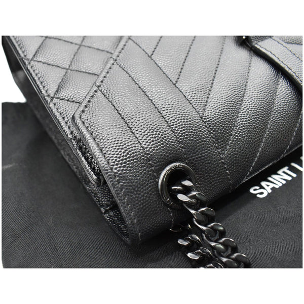 YVES SAINT LAURENT Envelope Mix Matelassé Chain Medium Leather Crossbody Bag Black