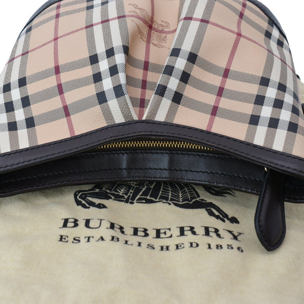 BURBERRY Haymarket Check Canvas Crossbody Bag Beige