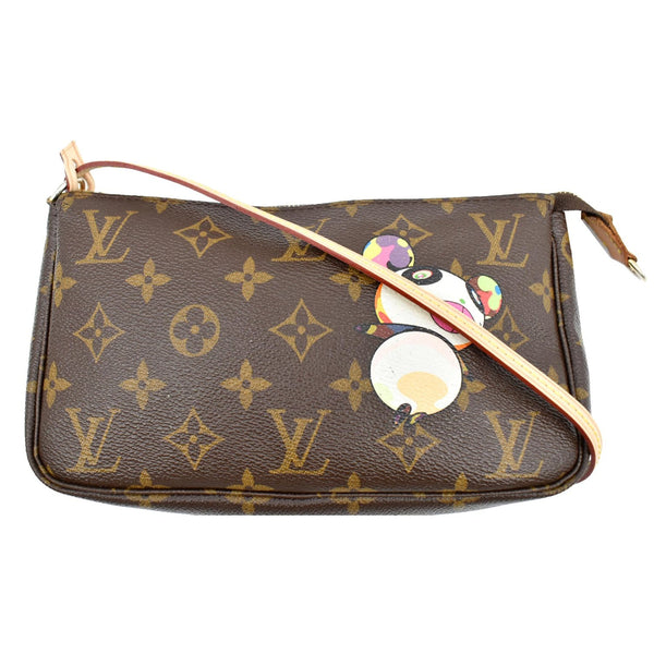 LOUIS VUITTON Murakami Panda Pochette Monogram Canvas Accessoires Pouch Brown