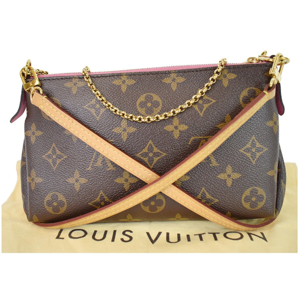 LOUIS VUITTON Pallas Clutch Monogram Canvas Crossbody Bag Brown