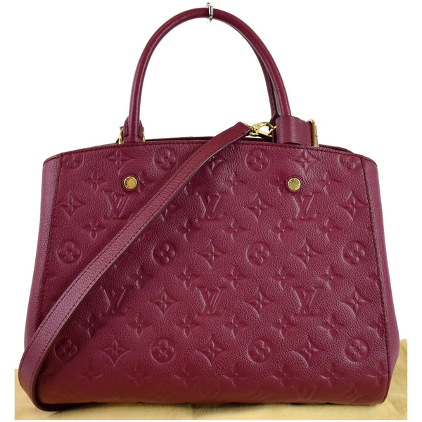 LOUIS VUITTON Montaigne MM Monogram Empreinte Shoulder Bag Raisin
