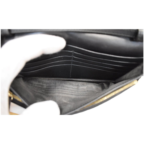 GUCCI GG Micro Guccissima Leather Crossbody Wallet Black 466507