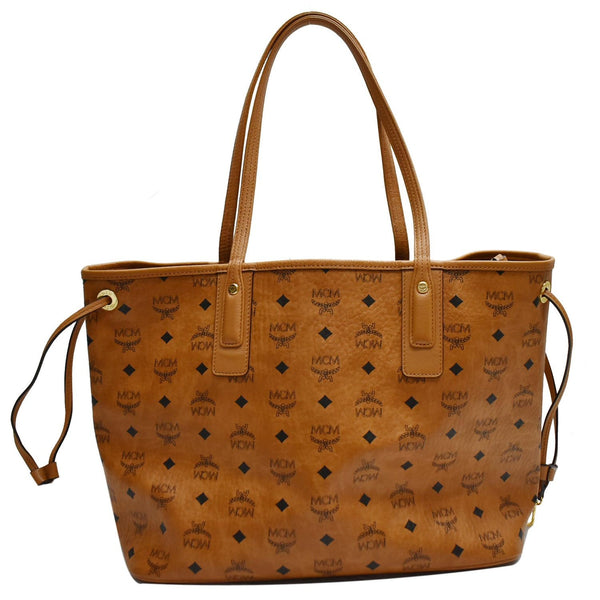 MCM Reversible Liz Visetos Canvas Shopper Tote Bag Cognac