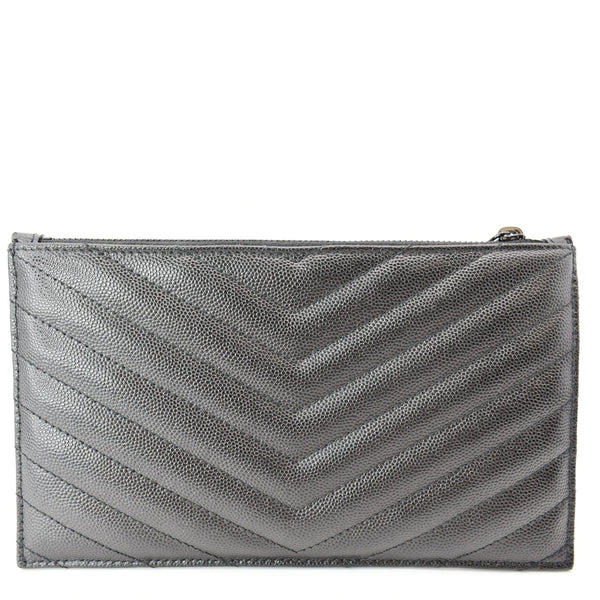 Yves Saint Laurent Matelasse Bill Grain De Poudre Zip Pouch