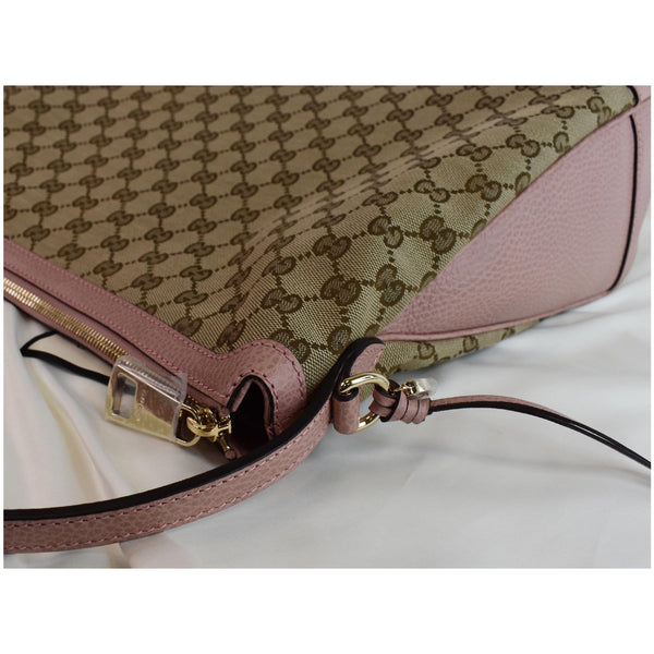 GUCCI Large Bree GG Canvas Hobo Bag Pink 449244