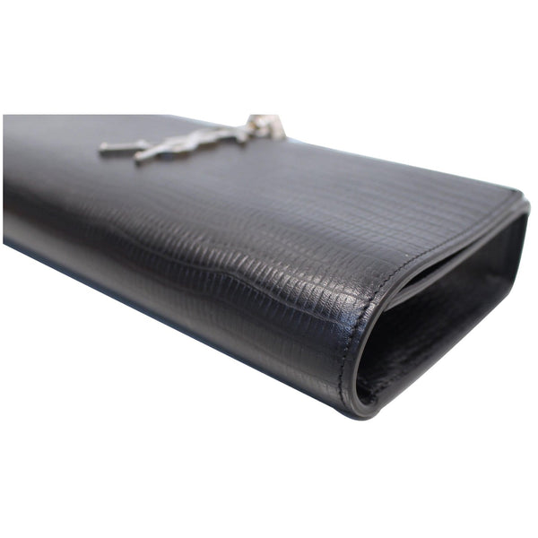 YVES SAINT LAURENT Classic Kate Monogram Tassel Embossed Leather Clutch Black