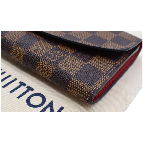 LOUIS VUITTON Emilie Damier Ebene Wallet Brown