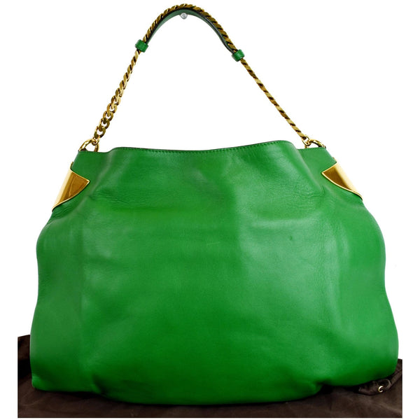 GUCCI 1970 Medium Leather Shoulder Bag Green 290682