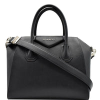 GIVENCHY Antigona Medium Goatskin Leather Shoulder Bag Black