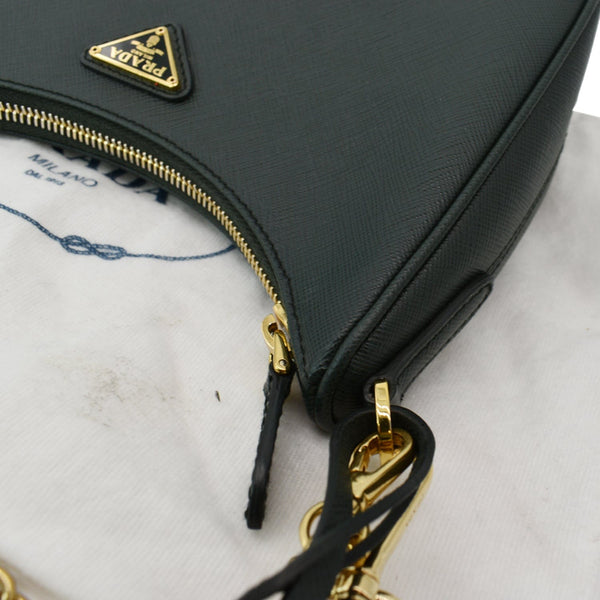 PRADA Re-Edition 2005 Saffiano Leather Shoulder Bag Emerald Green