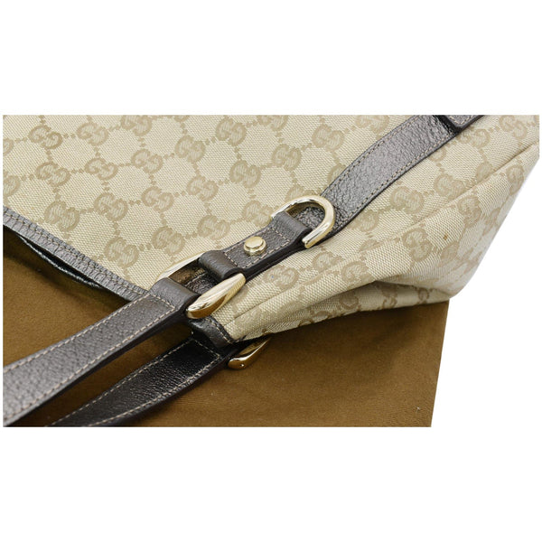 GUCCI Medium Abbey GG Canvas Shoulder Bag Beige 130736