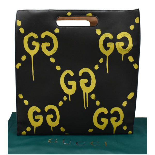 GUCCI Ghost Real Large XL Calfskin Leather Tote Bag Black 415883