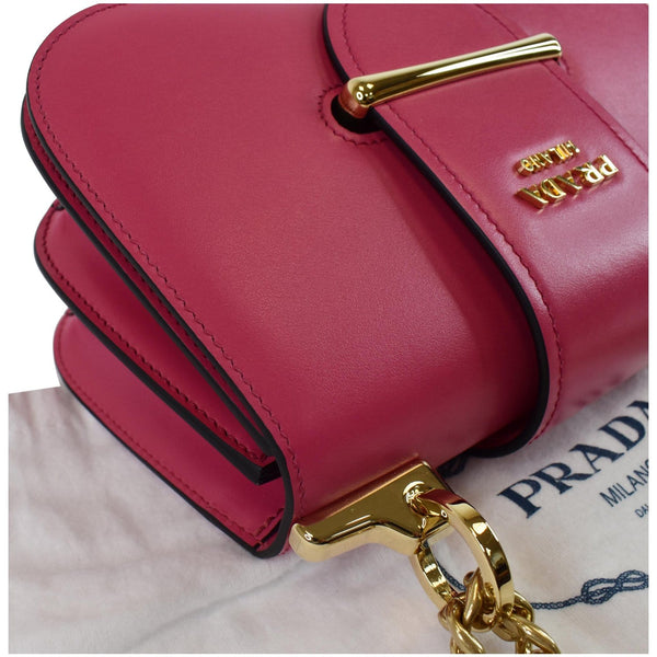 PRADA City Sidonie Small Leather Crossbody Bag Magenta