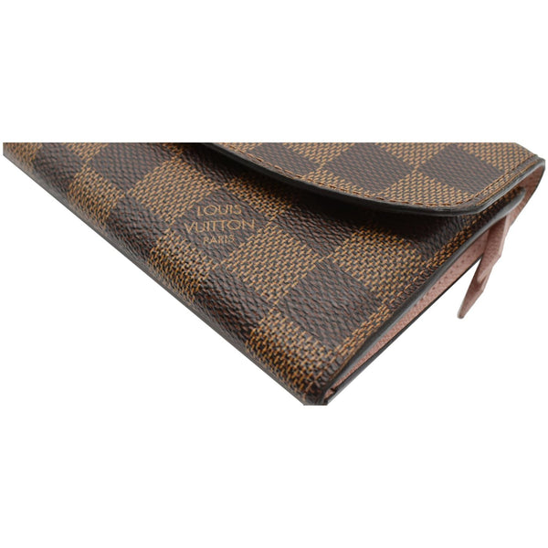 LOUIS VUITTON Emilie Damier Ebene Wallet Brown