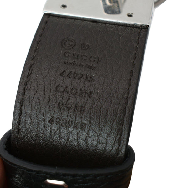GUCCI GG Reversible Leather Belt Black/Brown 449715 Size 95.38