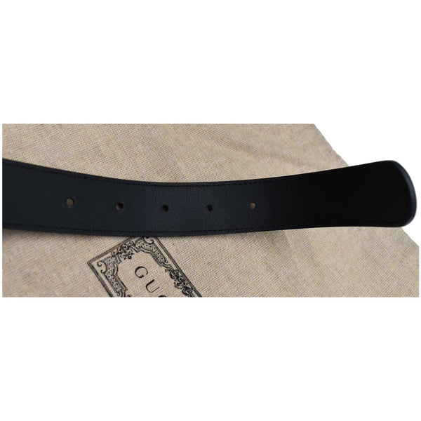 Preowned Gucci Double G Buckle Leather Belt Black - DDH
