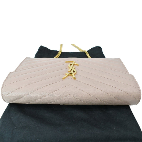 YVES SAINT LAURENT Grain De Poudre Chain Wallet Pink