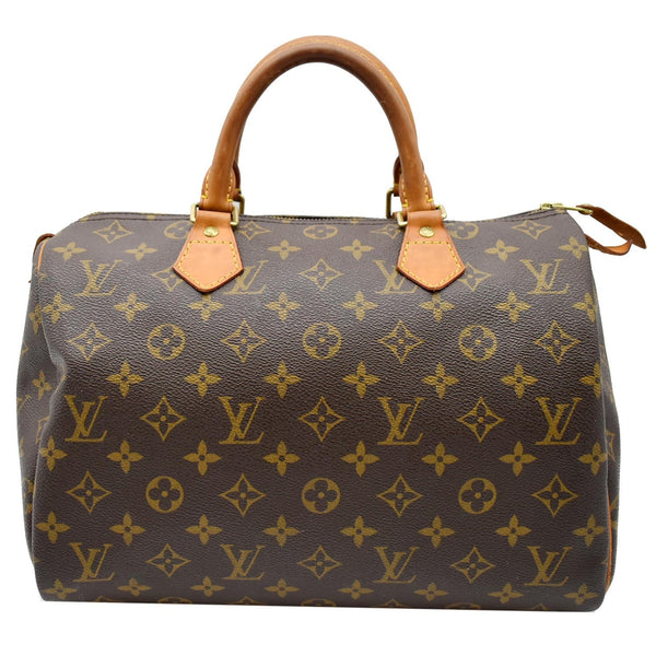 LOUIS VUITTON Speedy 30 Monogram Canvas Satchel Bag Brown