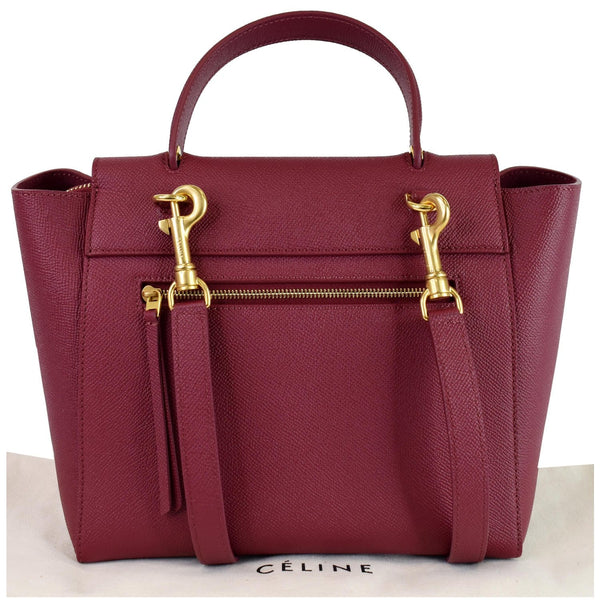 CELINE Micro Belt Grained Calfskin 2Way Shoulder Bag Ruby