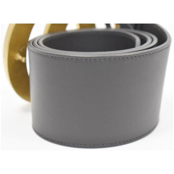 GUCCI Wide Double G Buckle Leather Belt Black Size 90/36 453265