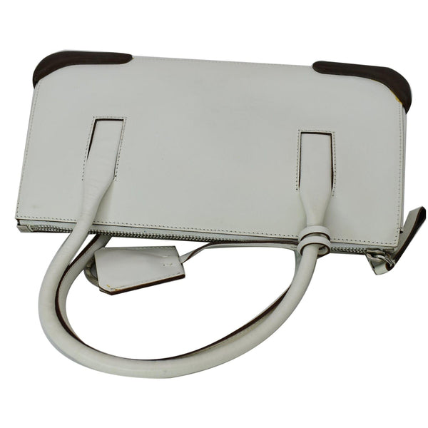 PRADA Leather Top Handle Bag White
