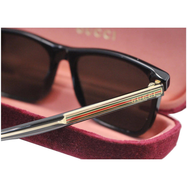 GUCCI Web Rectangle Sunglasses GG0381S Black