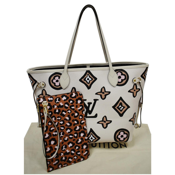 Louis Vuitton Neverfull MM Wild At Heart Monogram Canvas Tote Bag Cream