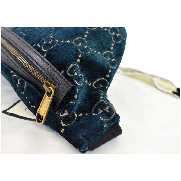 Gucci GG Monogram Velvet Belt Leather Bumbag dark blue