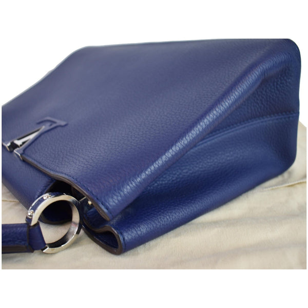 LOUIS VUITTON Capucines MM Taurillon Leather Satchel Bag Blue