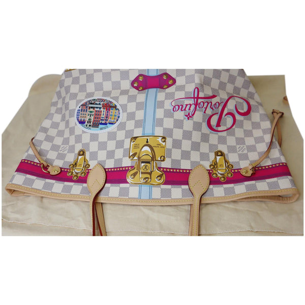 Louis Vuitton Neverfull MM Summer Trunk Damier Azur Bag - top preview