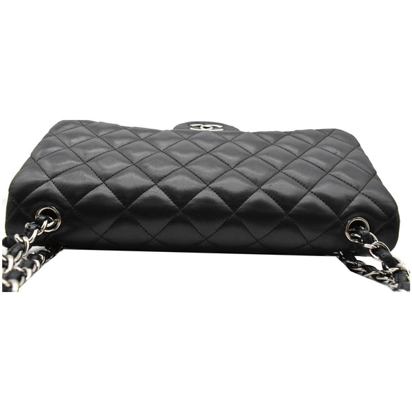 CHANEL Jumbo Double Flap Lambskin Leather Shoulder Bag Black