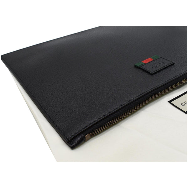 GUCCI Agora Web Leather Bag Black 428758