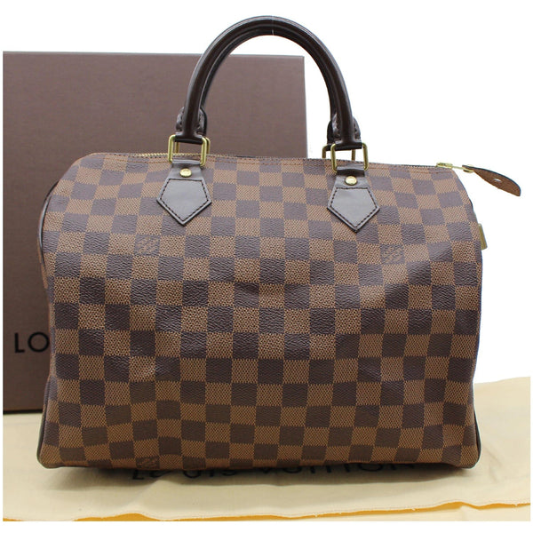 LOUIS VUITTON Speedy 30 Damier Ebene Satchel Bag Brown