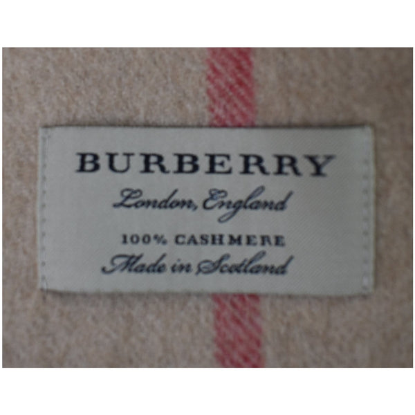 BURBERRY Classic Check Cashmere Scarf Biege