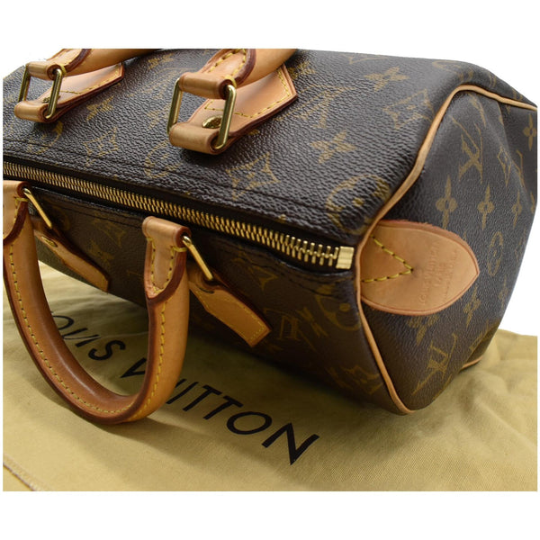 LOUIS VUITTON Speedy 25 Monogram Canvas Satchel Bag Brown