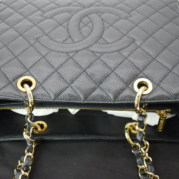 CHANEL Grand Shopping GST Caviar Leather Tote Bag Black
