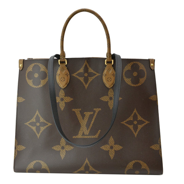 LOUIS VUITTON Onthego GM Giant Monogram Canvas Tote Shoulder Bag Brown