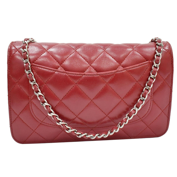 CHANEL CC WOC Leather Wallet On Chain Shoulder Bag Red