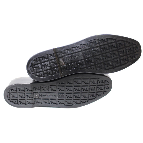 FENDI Tobacco Zucca Rubber Wedge Rain Boots Brown US 8