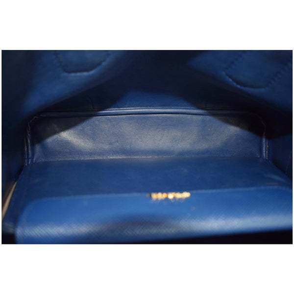 PRADA Galliera Two Tone Leather Tote Bag Blue/Tan