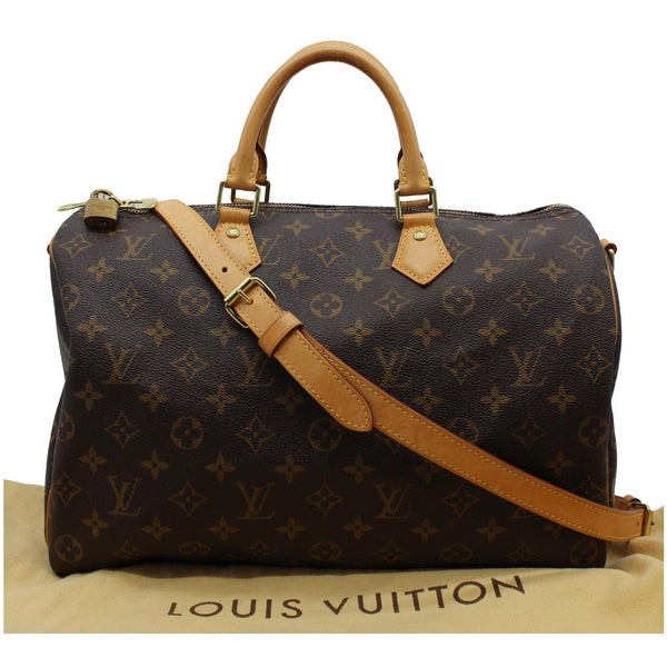 LOUIS VUITTON Speedy 35 Bandouliere Monogram Canvas Shoulder Bag Brown