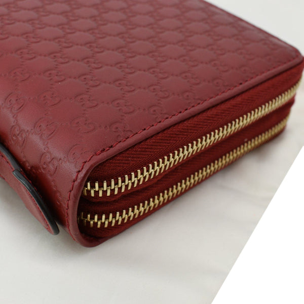 GUCCI Microguccissima GG Leather Double Zip Large Wallet Red 544250