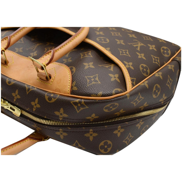 LOUIS VUITTON Deauville Boston Monogram Canvas Satchel Bag Brown